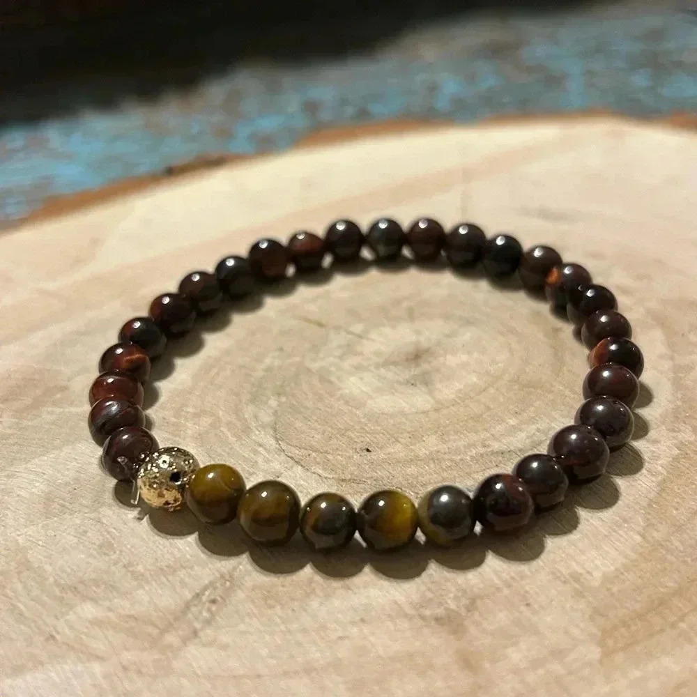 🐅 👁️ Handmade Tiger’s Eye + Red Tiger’s Eye + Lava Rock 🤎❤️